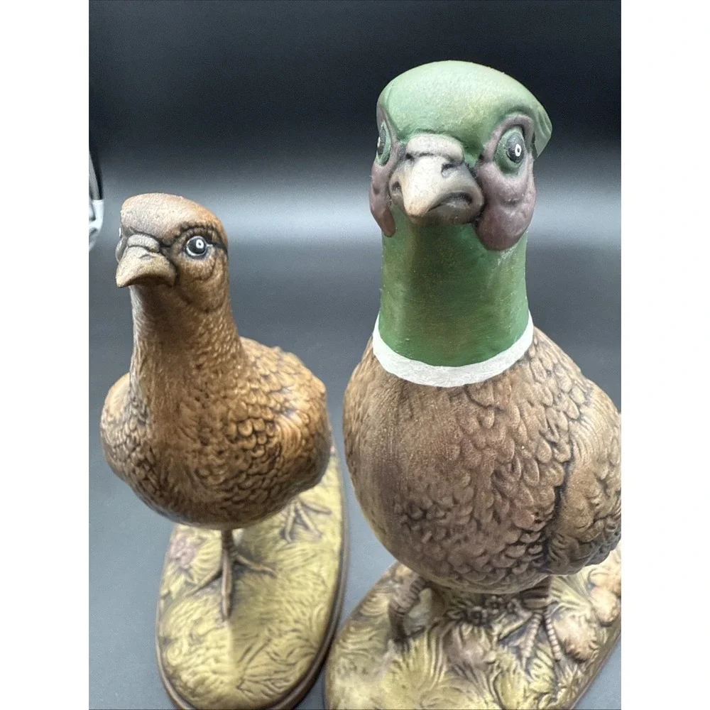 Set‎ Of 2 Male/Female Vtg Holland Mold Ceramic Hand Painted Pheasants